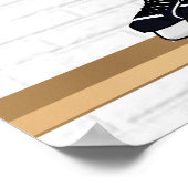 Gepersonaliseerd Oranje en wit ijs Hockey Jersey Poster (Hoek)