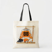 Gepersonaliseerd Oranje en wit ijs Hockey Jersey Tote Bag (Voorkant)