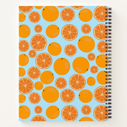 Gepersonaliseerd Oranje fruitpatroon Recipe Cookbo Notitieboek (Achterkant)