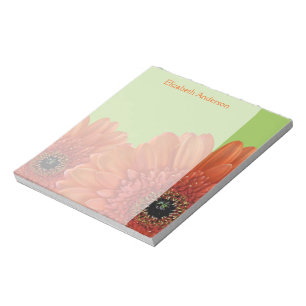 Gepersonaliseerd Oranje Gerbera Daisy Green Notiti Notitieblok