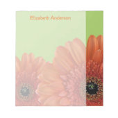 Gepersonaliseerd Oranje Gerbera Daisy Green Notiti Notitieblok (Voorkant)