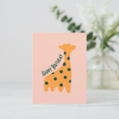 Gepersonaliseerd oranje giraffe briefkaart (Staand voorkant)