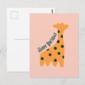 Gepersonaliseerd oranje giraffe briefkaart (Voorkant / Achterkant)