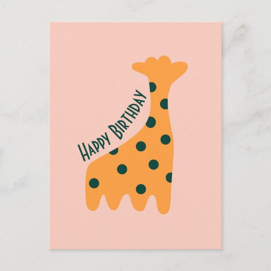 Gepersonaliseerd oranje giraffe briefkaart (Voorkant)