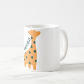 Gepersonaliseerd oranje giraffe koffiemok (Voorkant rechts)