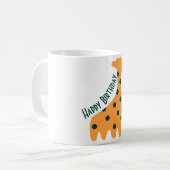 Gepersonaliseerd oranje giraffe koffiemok (Voorkant links)