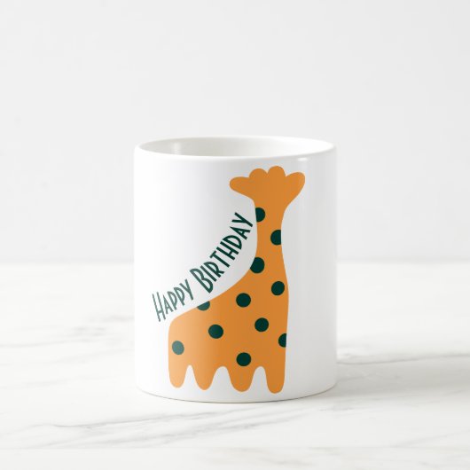 Gepersonaliseerd oranje giraffe koffiemok (Center)