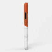 Gepersonaliseerd Oranje glitter - witte marmer Case-Mate iPhone Case (Achterkant/rechts)