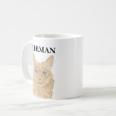 Gepersonaliseerd Oranje Maine Coon Beverage Coaste Koffiemok (Voorkant links)
