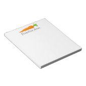 Gepersonaliseerd oranje notitieblok voor wortelrec (Schuin)