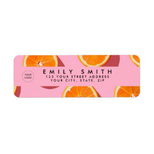 Gepersonaliseerd Oranje segmentpatroon Etiket