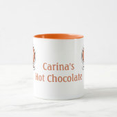Gepersonaliseerd Oranje Spraakbubble Hot Chocolate Mok (Midden)