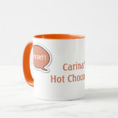 Gepersonaliseerd Oranje Spraakbubble Hot Chocolate Mok (Voorkant links)