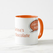 Gepersonaliseerd Oranje Spraakbubble Hot Chocolate Mok (Voorkant rechts)