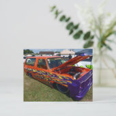 Gepersonaliseerd Oranje vrachtwagen Briefkaart (Staand voorkant)