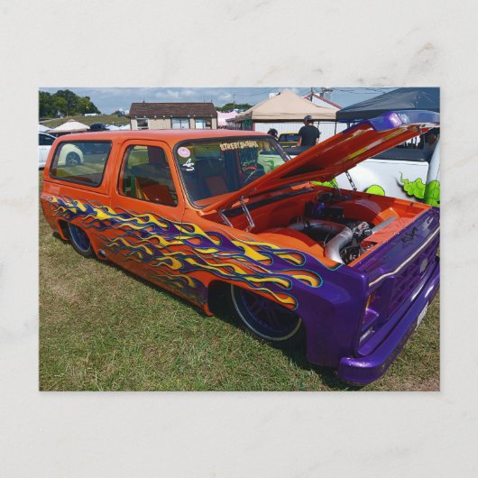 Gepersonaliseerd Oranje vrachtwagen Briefkaart (Voorkant)