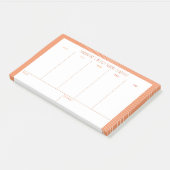 Gepersonaliseerd Oranje wekelijks lesschema Post-it® Notes (Schuin)