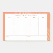 Gepersonaliseerd Oranje wekelijks lesschema Post-it® Notes (Voorkant)