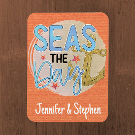 Gepersonaliseerd Oranje Zeeen de Ruwe Deur Magnet  Magneet