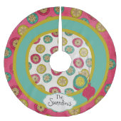 Gepersonaliseerd orbeensvlokken en Ornamenten Kerstboom Rok (Voorkant)