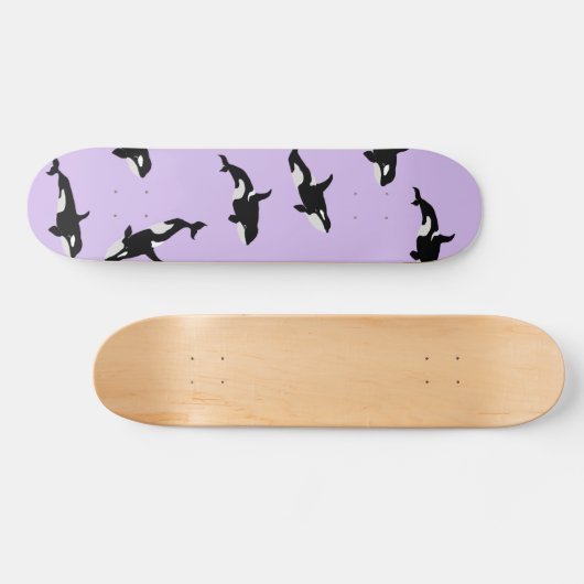 Gepersonaliseerd orca Whale Pod Pattern Pastel Lil Persoonlijk Skateboard (Horizontaal)