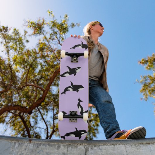 Gepersonaliseerd orca Whale Pod Pattern Pastel Lil Persoonlijk Skateboard (Buiten 1)