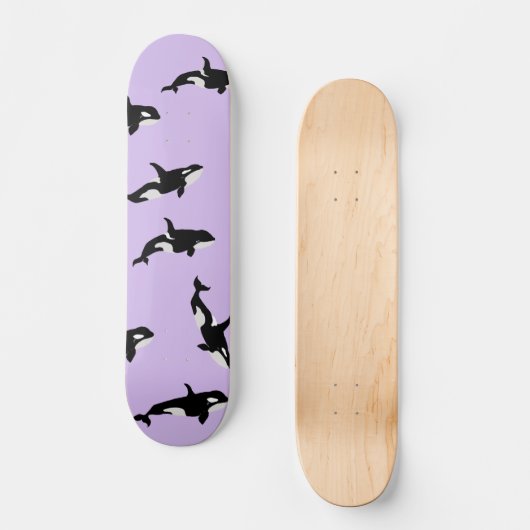 Gepersonaliseerd orca Whale Pod Pattern Pastel Lil Persoonlijk Skateboard (Voorkant)