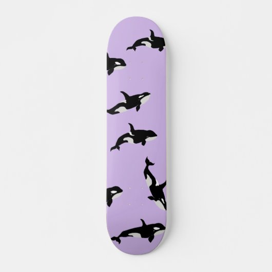 Gepersonaliseerd orca Whale Pod Pattern Pastel Lil Persoonlijk Skateboard (Voorkant)