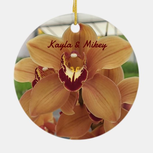 Gepersonaliseerd Orchidee Ornament (Achterkant)