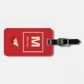 Gepersonaliseerd Origami Plane Bagagelabel (Voorkant horizontaal)