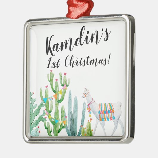 Gepersonaliseerd Ornament Boho Llama Bohemian Cact (Links)