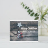 Gepersonaliseerd Ornament Christmas Rustic Feestdagenkaart (Staand voorkant)