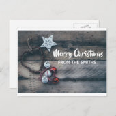 Gepersonaliseerd Ornament Christmas Rustic Feestdagenkaart (Voorkant / Achterkant)