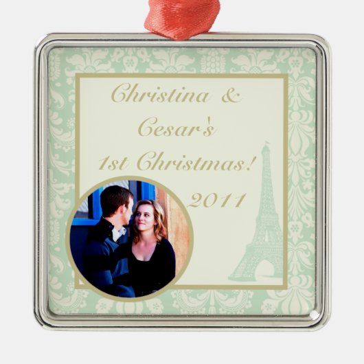 Gepersonaliseerd Ornament Damask Paris (Voorkant)