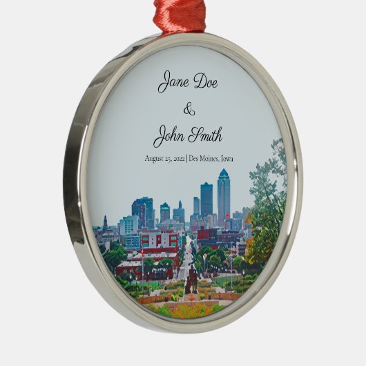 Gepersonaliseerd Ornament Des Moines Skyline (Rechts)