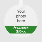 Gepersonaliseerd Ornament Groen en Silver Cheerlea (achterkant)