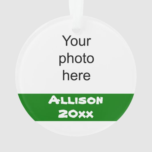 Gepersonaliseerd Ornament Groen en Silver Cheerlea (achterkant)