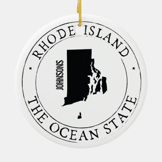 Gepersonaliseerd Ornament op Rhode Island (Achterkant)