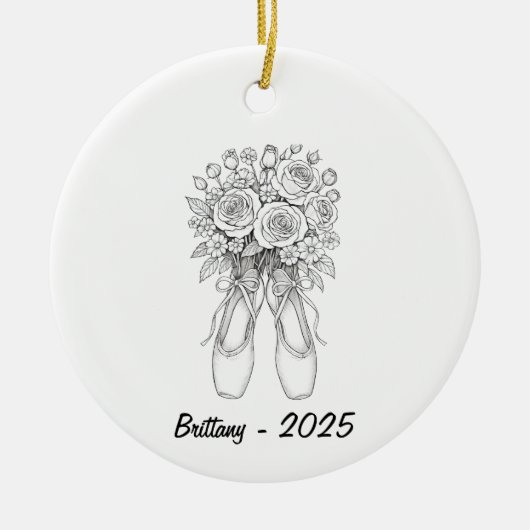 Gepersonaliseerd Ornament, Pointe Shoes Keramisch Ornament (Voorkant)