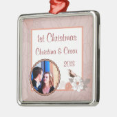 Gepersonaliseerd Ornament Roze/Bruin Bloemen Lov (Links)