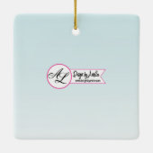 Gepersonaliseerd Ornament Tropical Flowers op Blue (Achterkant)