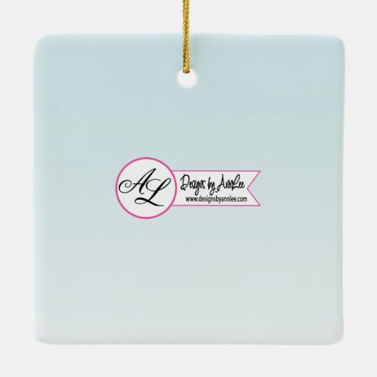 Gepersonaliseerd Ornament Tropical Flowers op Blue (Achterkant)