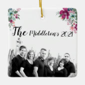 Gepersonaliseerd Ornament Tropische bloemen op wit (Voorkant)