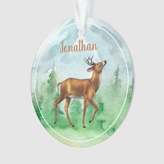 Gepersonaliseerd Ornament van de Birthday Deer Hun (voorkant)