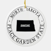 Gepersonaliseerd Ornament van North Dakota (Achterkant)