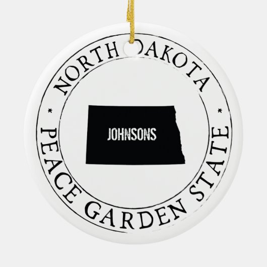 Gepersonaliseerd Ornament van North Dakota (Achterkant)
