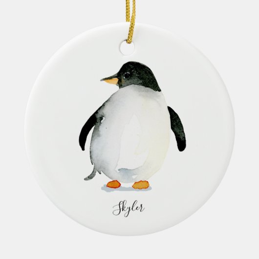 Gepersonaliseerd Ornament van Penguin Handbeschild (Voorkant)