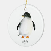 Gepersonaliseerd Ornament van Penguin Handbeschild (Links)