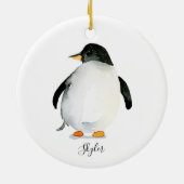 Gepersonaliseerd Ornament van Penguin Handbeschild (Achterkant)