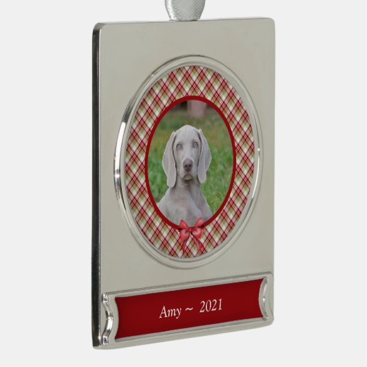 Gepersonaliseerd Ornament voor gezelschapsdieren - Verzilverd Banner Ornament (Rechts)
